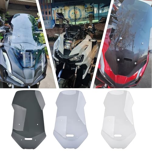 Midimttop Motorcycle Flyscreen Windshield Windscreen Wind Defelctor Front Fairing Visor Viser fit for HO&N&DA ADV 150(2019-2023) ADV 160 (2023-2024) Wind Shield Parts Accessories (Grey Smoke)