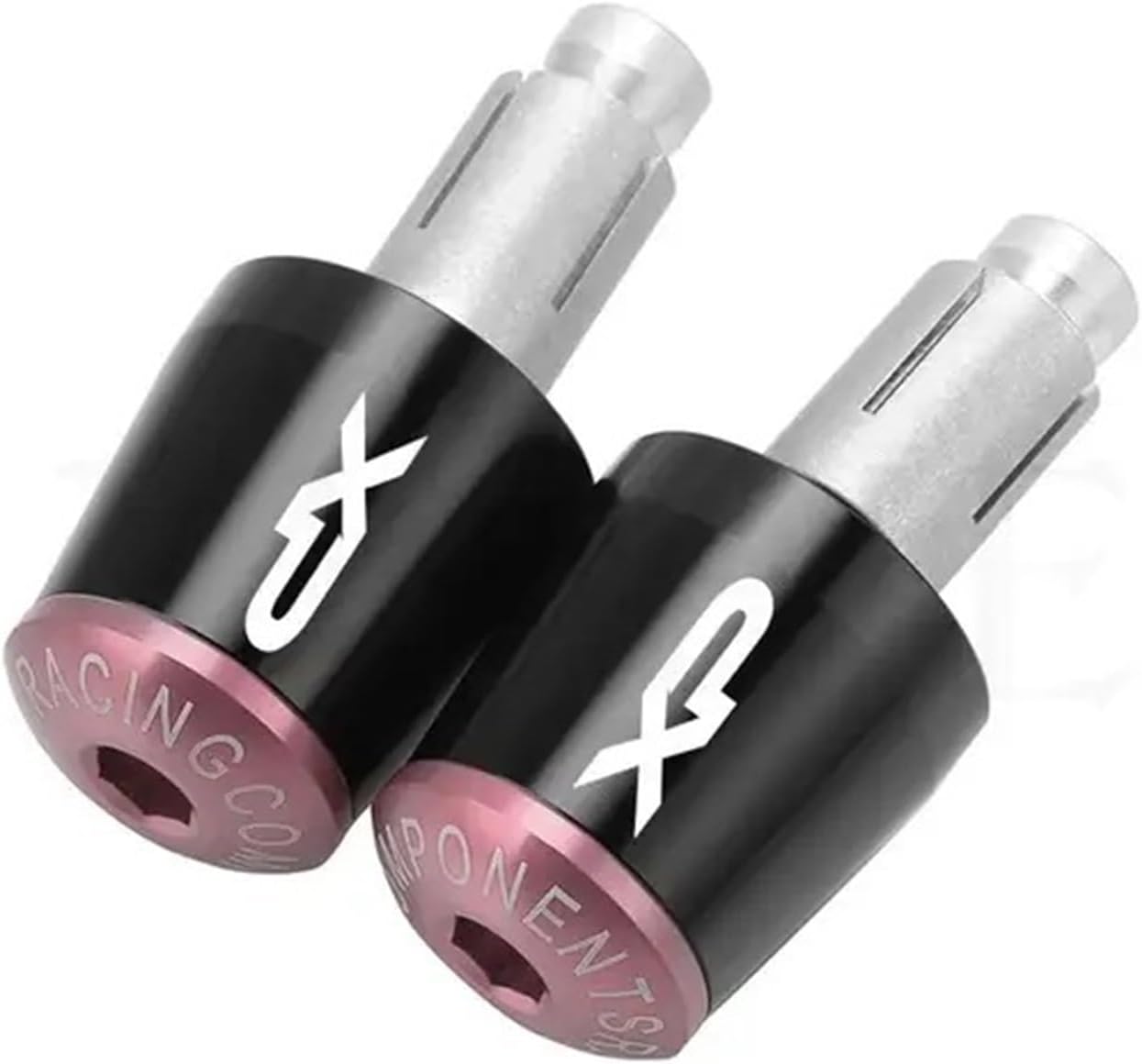 Dla XP XP500 2010-2011 XP530 2012-2016 Kierownica Motocykla Uchwyty Czapka Wtyczka Waga Części Ręczna Zaślepka (Kolor : Black pink, Rozmiar : 1)