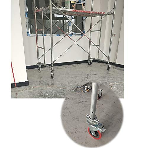 Roulettes polyuréthane lot de 2 avec freins pour échafaudages - 5