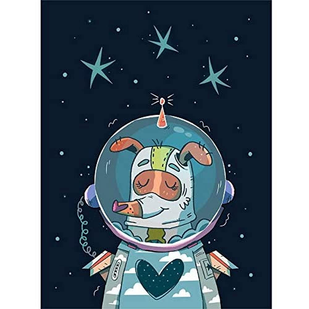Wee Blue Coo Laika Russian Space Dog Canvas Art Print