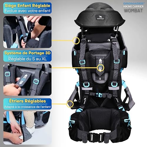 Porte-Bébé Randonnée Confortable DROMADER avec Cadre Pliable Robuste