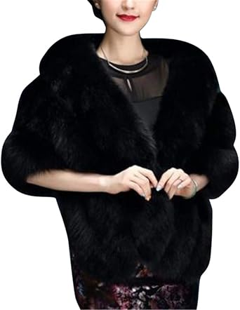 MISSMAO Wedding Faux Fur Bridal Scarves Jacket Stoles Women's Thicken