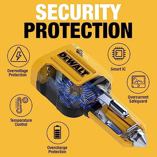 Dewalt 2-Port Usb Car Charger — 24W Fast Charge Dual Port Usb-A For Iphone 14 13 12 11 Pro Max X Xr Xs 8 Plus 6S Ipad — Compatible With Samsung Galaxy S22 S21 S10 Plus S7 Gps #TOP5