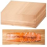 Landical 10 Pcs XL Large Cedar Grilling Planks 15 x 5.5 Fits Full Filet of Salmon Meat Fish and Veggies Adding Extra Smoke and Flavor Soaking Fast Easy to Use Cedar Grilling Planks