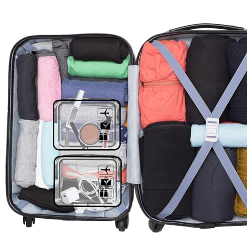 Clear Travel Toiletries Bag, 2 Pcs TSA Approved Toiletry Bag with Zippers Travel Accessories Portable Waterproof Cosmetic Clear Makeup Bag for Women and Men (Black) - Image 6