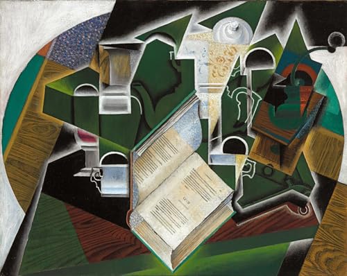 Affiche d'art Juan Gris Livre Pipe et Verres reproduction