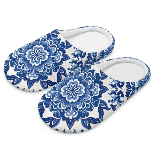 Howilath Women's Slippers Flannel Upper House Shoes Non-Slip Fuzzy Guest Slippers with Anti-Skid Sole