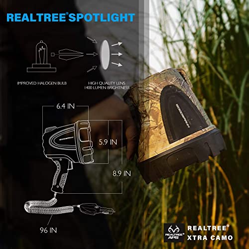 Goodsmann Spotlight Camo Hunting Spot Lights 12 Volt Marine Spotlight Tacticpro 1500 Lumen Realtree® Xtra Halogen Boat Spotlighting 9924-H102-01 #TOP5