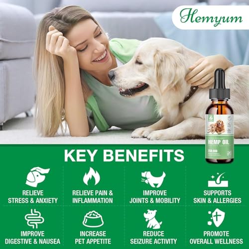Image of Pet Hemp Oil for Dogs and Cats Organic Hemp Extract Drops Sleep Aid Anxiety Stress Hip & Joint Pain Relief Dog Calming Treats Rich in Omega 3-6-9 Natural Pet Hemp Oil（Natural）