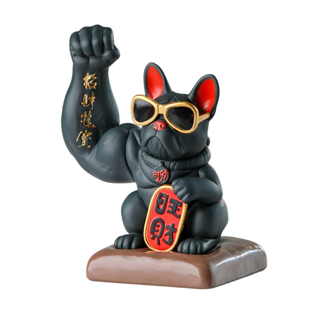 呪物　インドネシア　ボルネオ島　狛犬　アソ　ドラゴンドッグ Amazon.co.jp: [AiO JAPAN] 風水 置物 招き犬 ブルドッグ マッスル