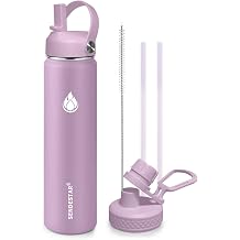 SENDESTAR Water Bottle Insulated Water Bottle 24 oz with Straw Lid Spout Lid Auto Flip Straw Top Cap for men and women