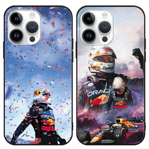 TBNMBGY 2 Confezioni Cover per iPhone 11 6.1', Racing F1 Cool Racer Motivo Pattern con Silicone Morbido TPU Custodia Protettiva Antiurto Bumper Cover per Boys,Sports