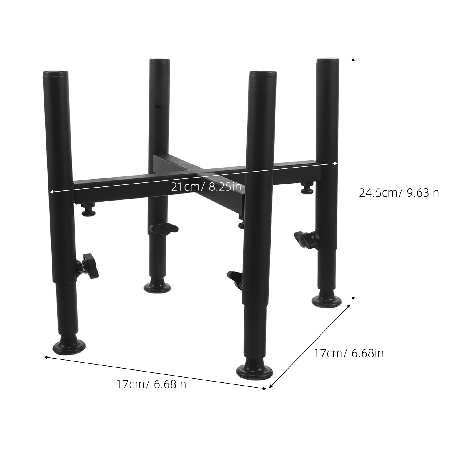 Mobestech Soporte para Cuenco de Perro Ajustable de Acero Inoxidable, Plataforma Negra de 6 a 10.2 Pulgadas, Soporte Elevado Individual Antideslizante para Estación de Alimentación