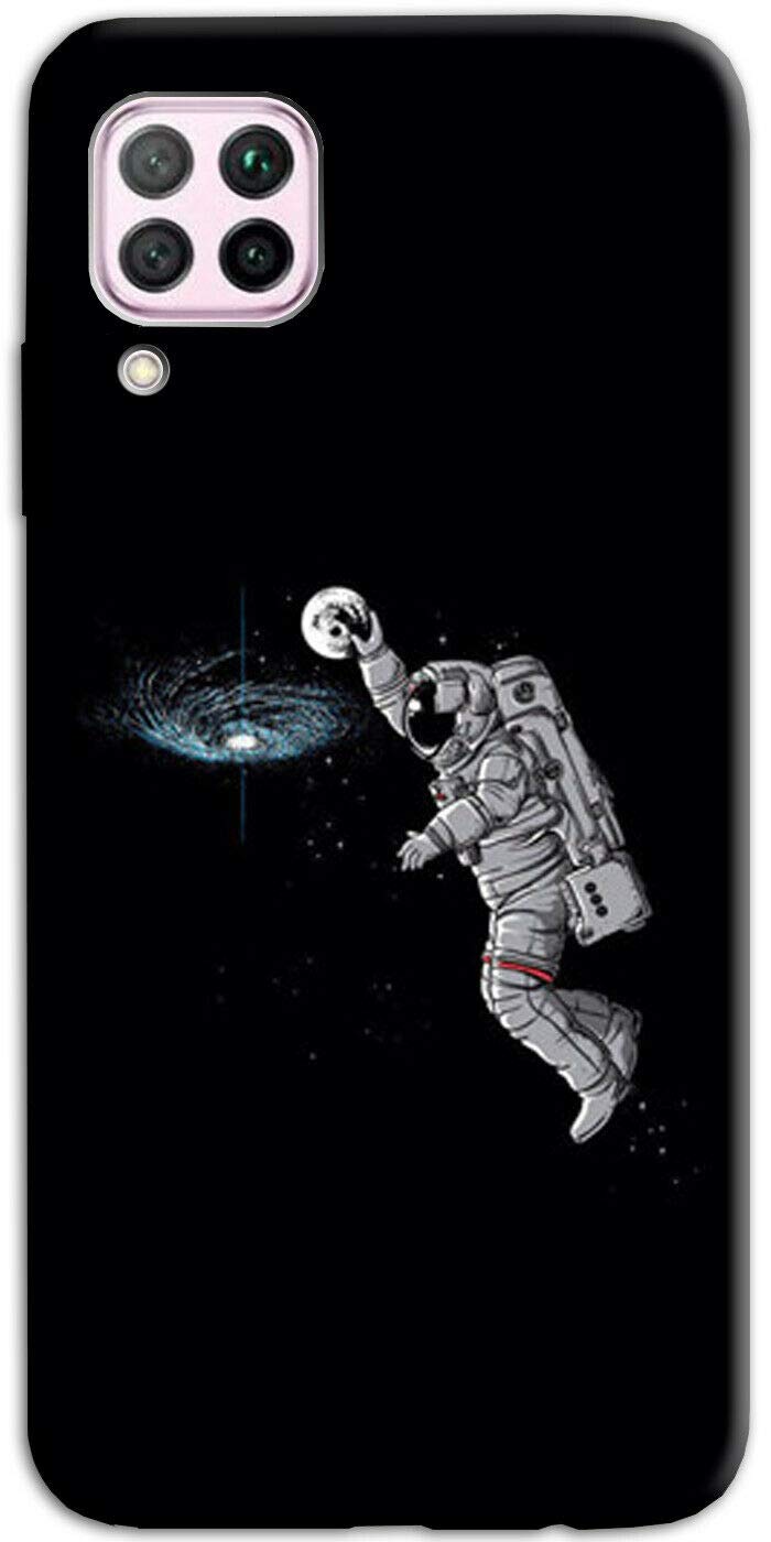 Mixroom - Cover Custodia Case in TPU Silicone Morbida per Huawei Y6 2018 M679 Astronauta Che Gioca A Basket