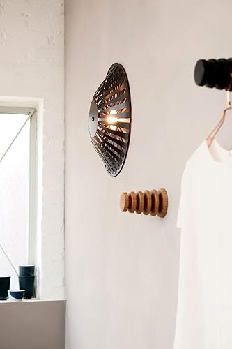 Miniatura 6 de Perchero de madera para colgar ropa de pared, gancho de pared de madera hecho a mano para ropa y soporte para abrigos, barra colgante de ropa