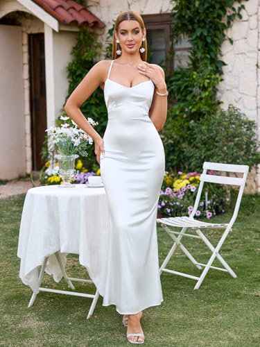 Women's Satin Bodycon Maxi Dress Spaghetti Strap Sexy Backless Sweetheart Neck Formal Wedding Guest Party Dresses4