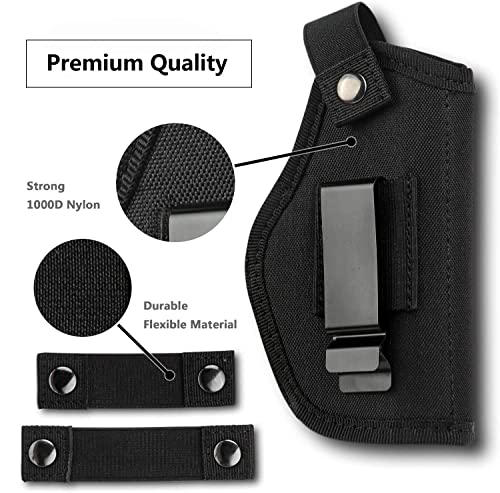 Ecstasi Universal Gun Holster For Men/Women Inside Outside The Waistband Pistols Holsters For Right Left Hand Draw Holster For Concealed Carry Fits S&W, M&P Similar Handguns Black #TOP2