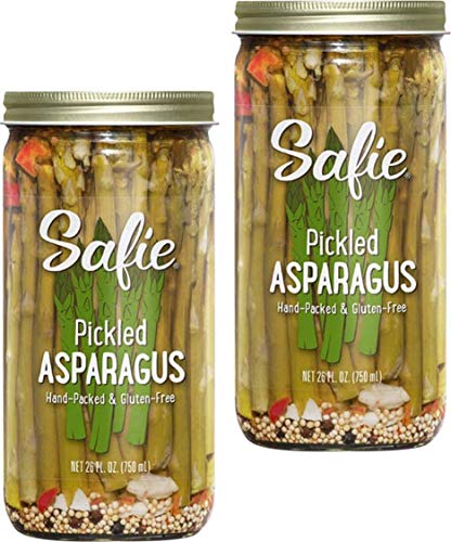 Safie Foods Hand-Packed Pickled Asparagus, 2-Pack, 26 oz. Jars (Mild)