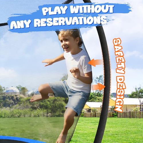 Image of JELENS Trampoline 8FT 10FT 12FT 14FT 15FT 16FT, Recreational Trampolines with Enclosure Net, Outdoor Anti-Rust Trampolines for Kids and Adults, ASTM Approved