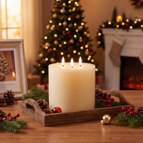 Image of Retisee 1 Pack Ivory Extra Large Flameless Candles 6 inchx6 inch Remote Control