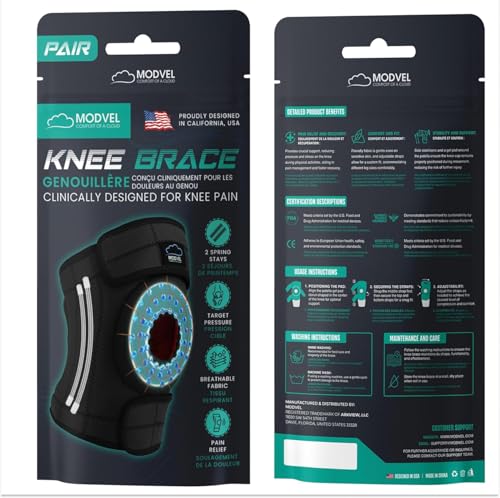 Image of Modvel ELITE Knee Brace for Men & Women - Patella Gel Pads & Side Stabilizers for ACL, Meniscus Tear, Arthritis & Injury Recovery - Maximum Support for Running, Sports & Joint Pain Relief