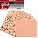 120 Grit Sandpaper, Sandpaper Assortment for Wood Metal Furniture Hand Sander Sand Paper Set Sandpaper Sheets Cut for Use 9' x 11'/12 Sheets