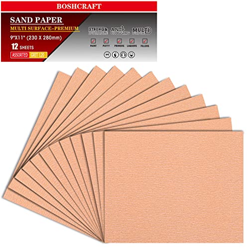 120 Grit Sandpaper, Sandpaper Assortment Sandpaper for Wood Metal Furniture Hand Sander Sand Paper Set Sandpaper Sheets Cut for Use 9