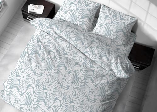 CapitanCasa Juego de funda nórdica saco de dormir verano invierno 100 % algodón patrón naturaleza doble verde