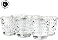 Vista 6 de Koyal Wholesale 6 portavelas votivas transparentes a granel, portavelas de vidrio de punto elevado, soporte de vidrio de leche transparente a granel