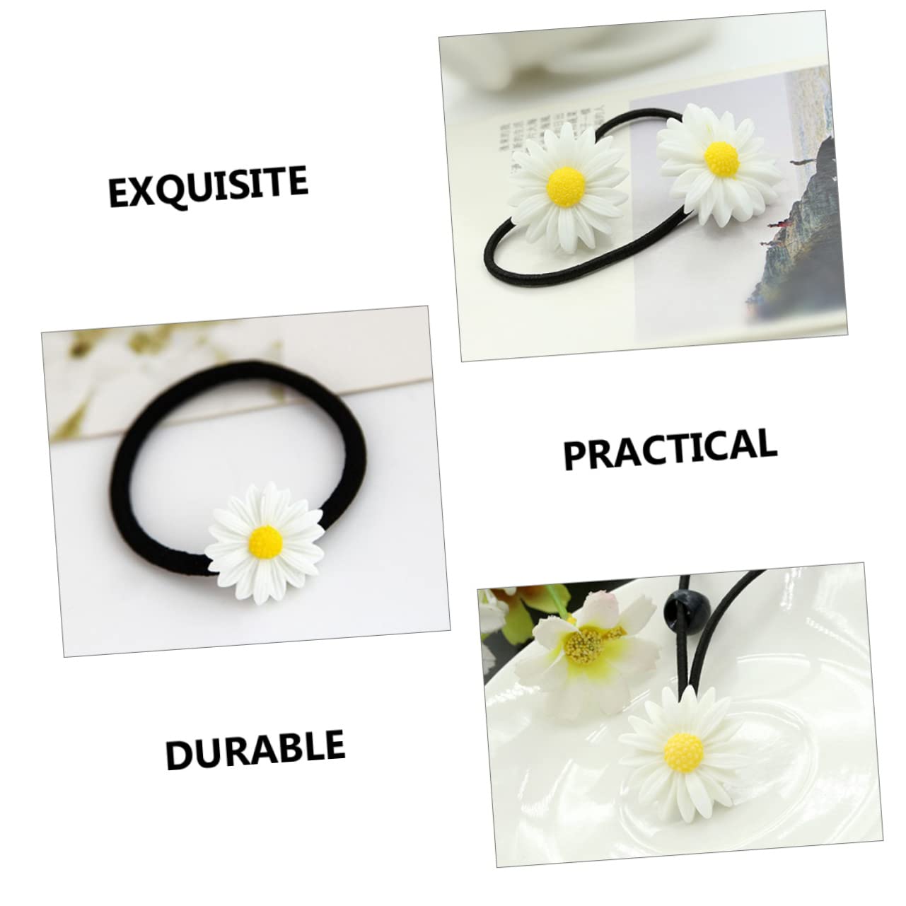 FRCOLOR 5 Juegos De Accesorios Para El Cabello Para Mujeres Y Niñas Coleteros Elásticos Con Margaritas Y Flores 9 Unidades X 5