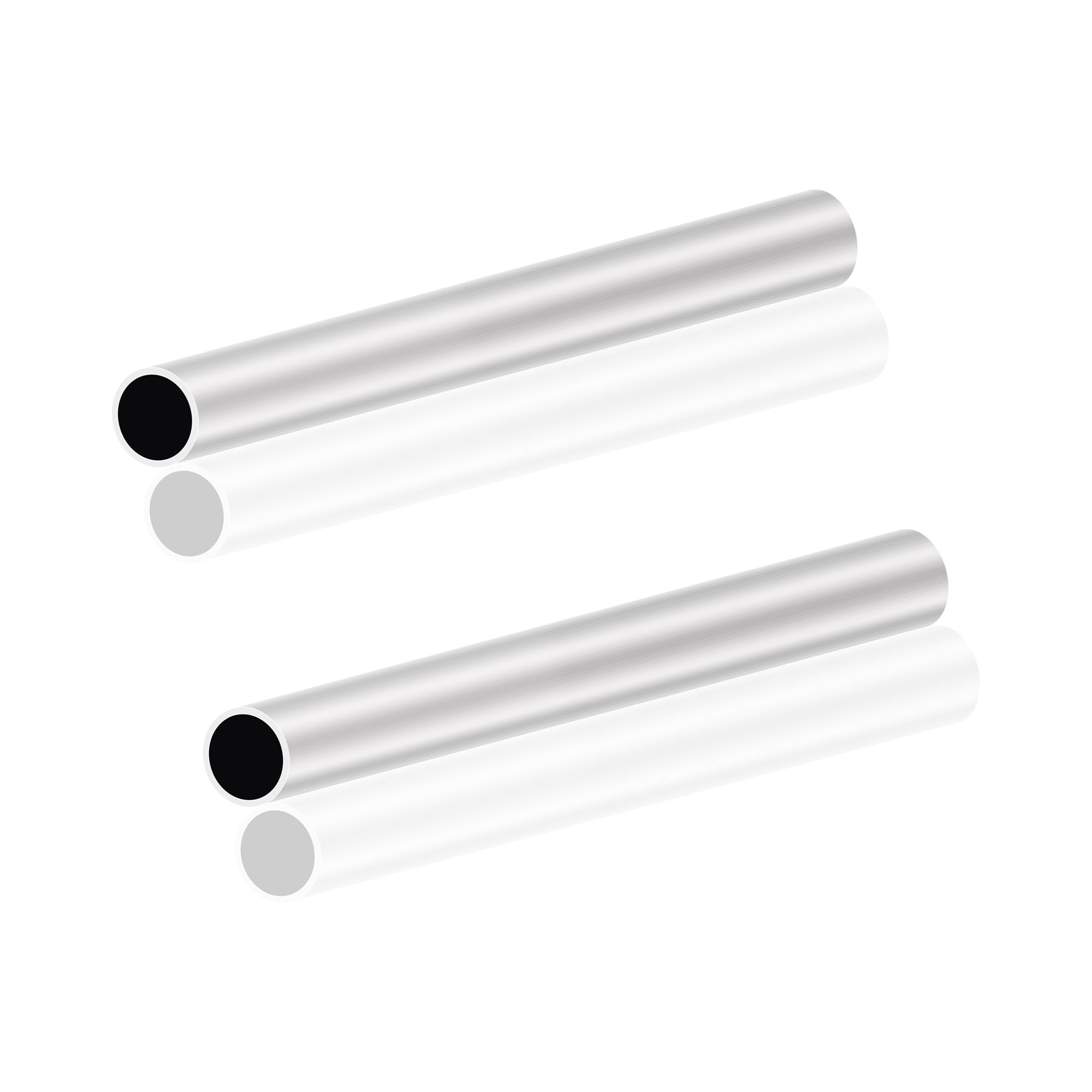 Lavmhab Silver 6063 Aluminum Tube 15Mm Od X 13Mm Id 1.0Mm Wall Thickness 150Mm Length, Aluminum Round Tubing Seamless Straight Pipes (2Pcs)