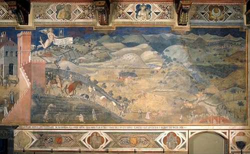 Tableaux Graffiti Art Mural Ambrogio Lorenzetti Peinture Poster Impression 60x90cm