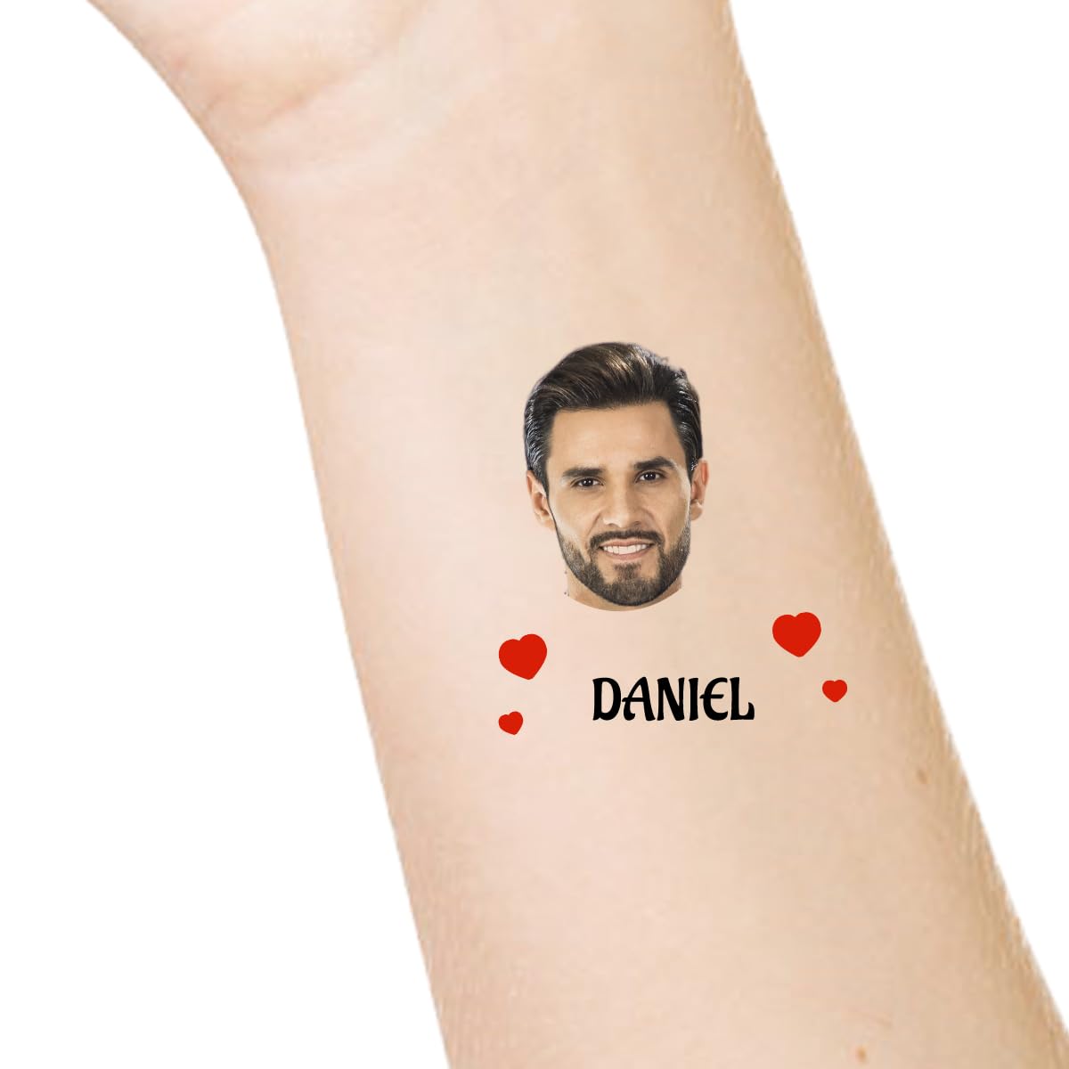 30 pezzi Tatuaggi Temporanei Personalizzati,Tatuaggi Personalizzati con Faccia Foto Nome Logo,Adesivi per Tatuaggi Impermeabili per Compleanno, Addio al Celibato,Iaurea,Matrimonio Bomboniere.