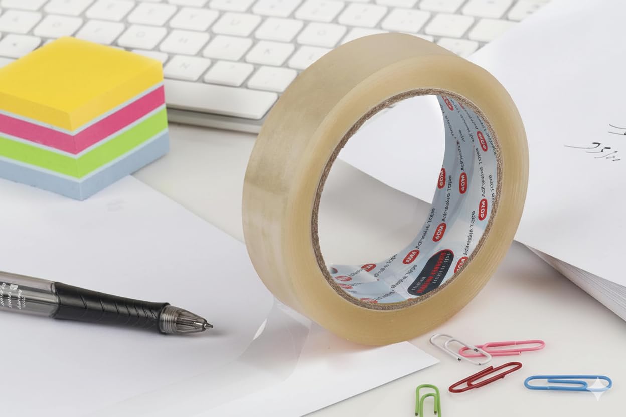 Nastro adesivo trasparente, 24 mm x 40 m, 100 rotoli di nastro trasparente all'ingrosso per rivenditori, scuole, magazzini e acquirenti commerciali - Confezione risparmio