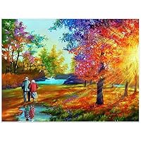 5D Diamond Painting Complet,Paysage De Forêt Peinture Diamant Kit Pour Adultes Enfants DIY Broderie Diamant Cristal Strass Point De Croix Art Salon Chambre Décoration Murale Square Drill,70x90cm
