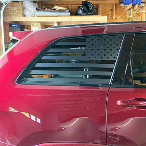 Zxiaochun Rear Side Window American Flag Decal Fits Jeep Grand Cherokee 2011-2022, Precut Back Side Window Usa Flag Vinyl Sticker(Matte Black) #TOP3