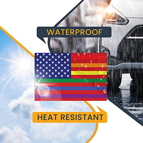 Image of Magnet Me Up Gay Pride LGTBQ Rainbow American Flag Magnet Decal, 4x6 Inches, Heavy Duty Automotive Magnet for Car Truck SUV, or Any Magnetic Surface, in Support of LGBTQ, Gift, Proudly Made in USA