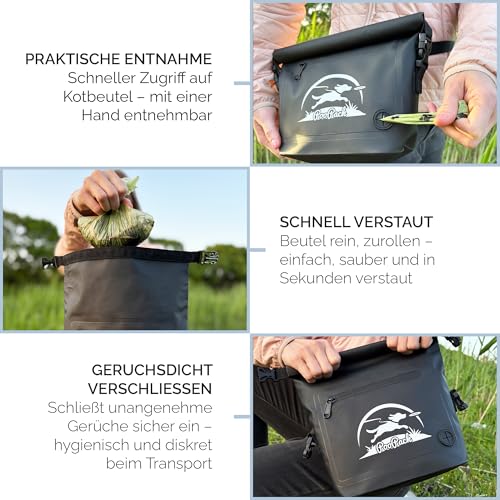 Taleas Leckerlitasche für Hunde – Wasserfeste Gassi Tasche mit geruchsdichtem Kotbeutel-Fach – Hundetraining Tasche zum Umhängen oder als Gürteltasche – Futterbeutel & Leckerlibeutel für unterwegs