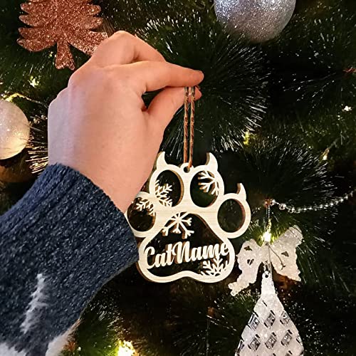 HHWY Ornements en Bois personnalisés Noël avec Le nom de Votre Chien, Ornement de Noël personnalisé de Patte de Chien,Ornements personnalisés de Patte de Chien pour Arbre de Noël Cover