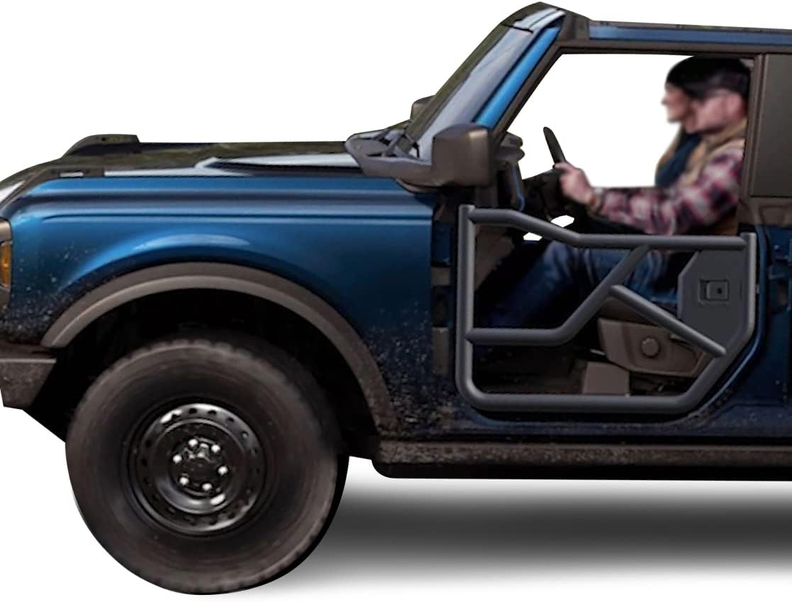 Black Horse Off Road Tubular Front Doors Tubular Metal Compatible with 2021-2024 Ford Bronco-TFDFB21