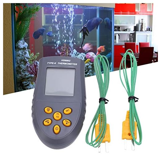 HS6802 digital termometer, Celsius/Fahrenheit dubbelkanalstermometer, ingångsskydd LED hög definition display för akvarium pooler