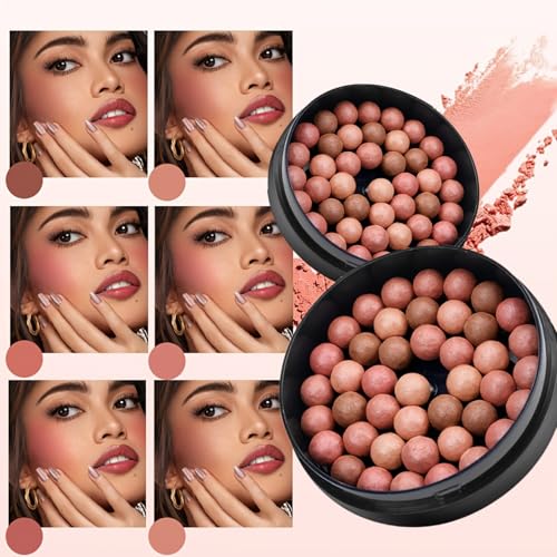 Colorete En Crema - De Rubor De 2,55 Pulgadas, Rodillo De Perlas Bronceadoras, Maquillaje Facial Para Iluminar Debajo De Los Ojos | Modelado De Mejillas Resaltado Contorno Ocasiones Especia - imagen 6