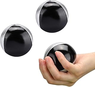 Alomejor 3PCS Juggling Ball PU Leather Juggling Bean Bags How to Juggle Kit Silver Black for Performance Props
