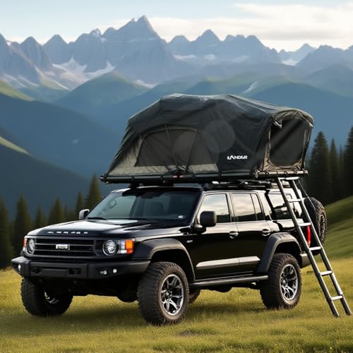 Rooftop Tent Hardshell for Camping - Suitable for Car Jeep SUV Truck, Durable Roof Top Tent with Ladder for 2-3 People, Easy Setup, Waterproof & UV-Resistant, Four Season Applicable, 4.8 Foot Wide