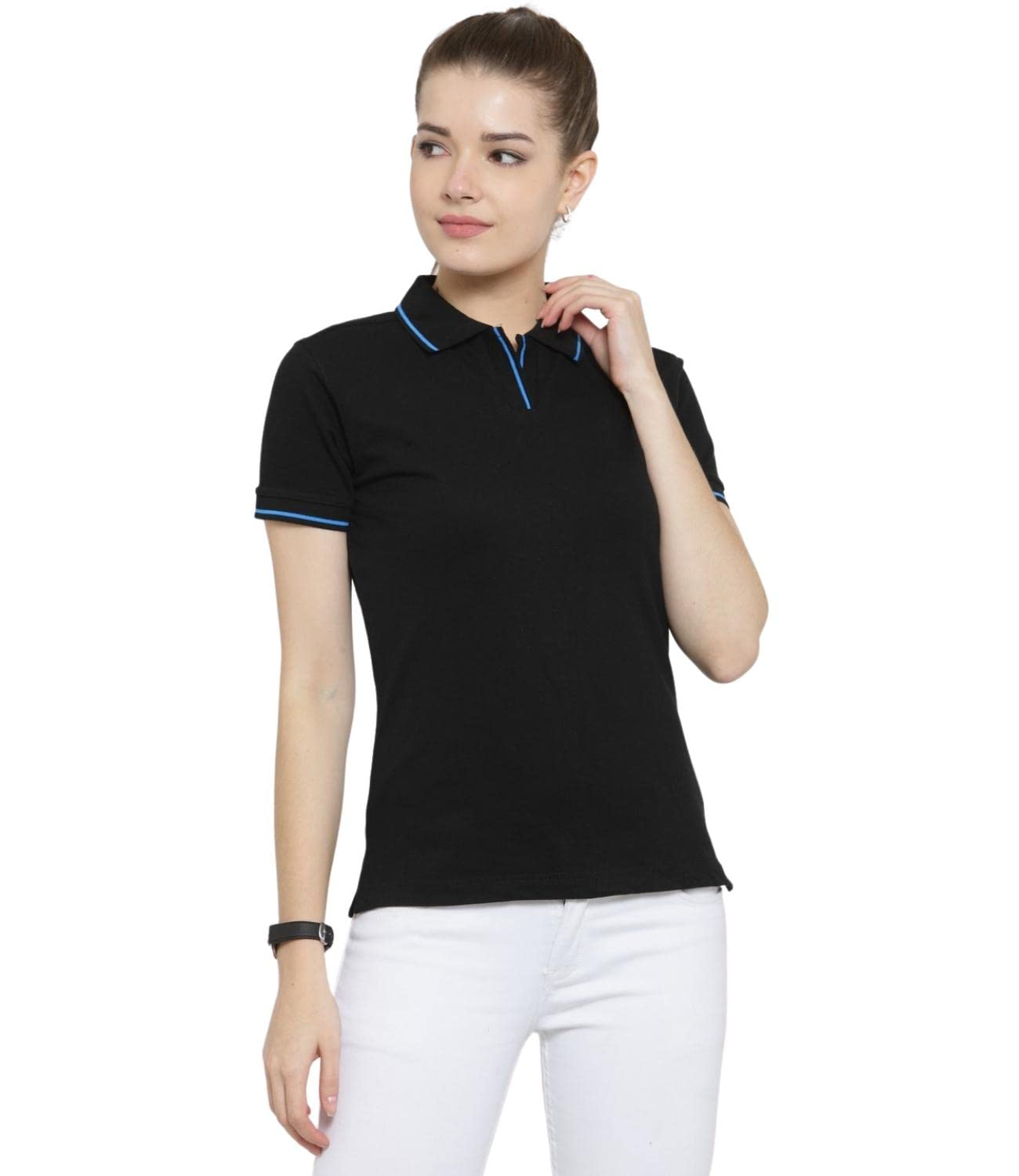 Scott Women's Premium Cotton Polo T-Shirt - 1.1_lsp12_M - Black
