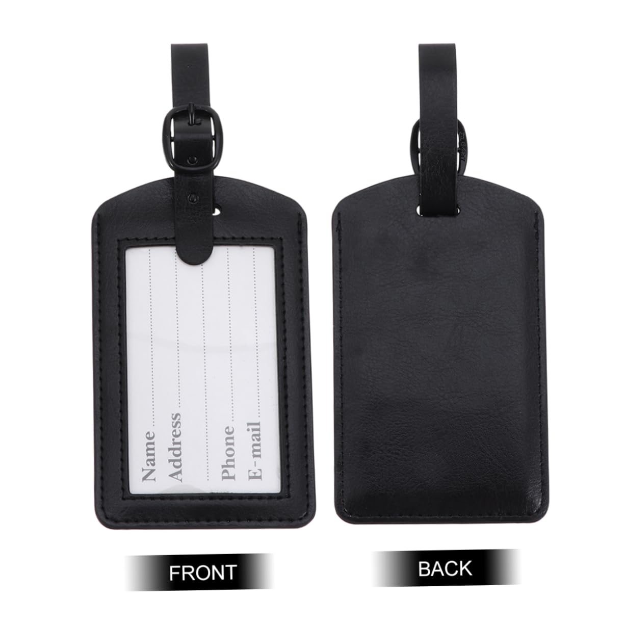 10stücke Kofferanhänger Luggage Tags Für Reisen Baggage Labels Aus Pu Langlebig Elegant Leicht Und Tragbar Für Gepäckidentifikation Schwarz