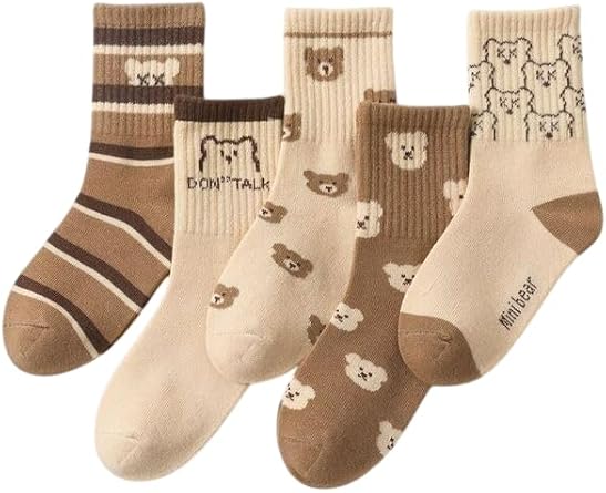 5li Ekonomik Paket Teddy Bear Ay c kl  Unisex Tenis  orap Seti Tek Beden