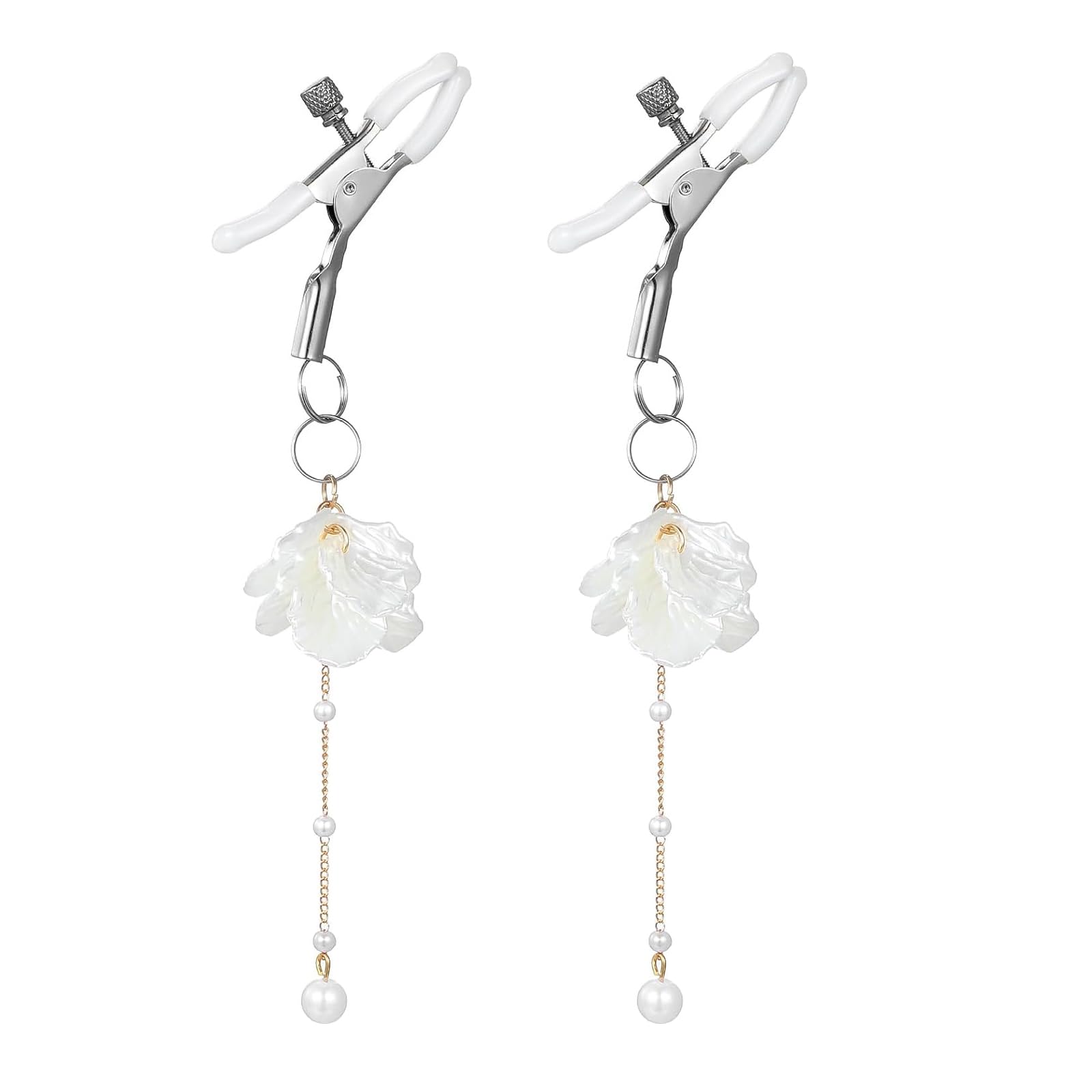 Nipple Clamps Sex Toys for Women Adults Couples Non Piercing Body Clamps Ring Chain Jewelry Sex Accessories Pearl