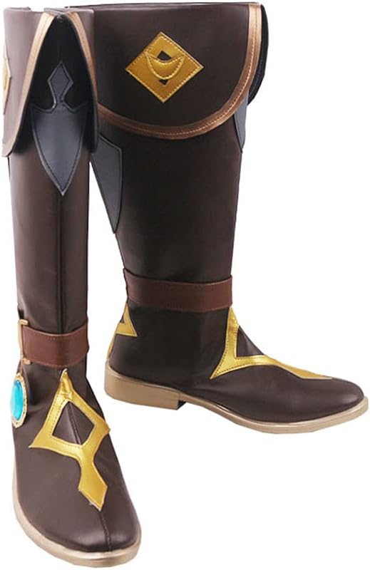 YuanCos Mondstadt Kaeya Alberich Cosplay Shoes Boots S008 (Female US 5/EU35.5) Brown