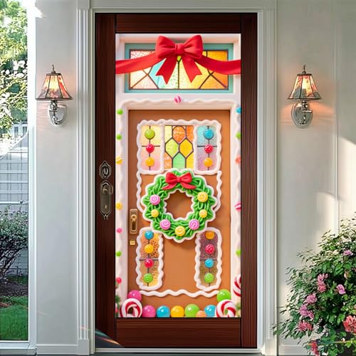 Vinilo decorativo para puerta navideña 17.7 x 39.3 pulgadas miniatura 6